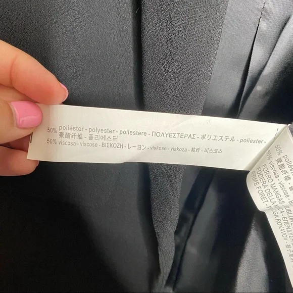 Zara Black Longline Ruched Sleeve Blazer Size XS - Picture 6 of 11